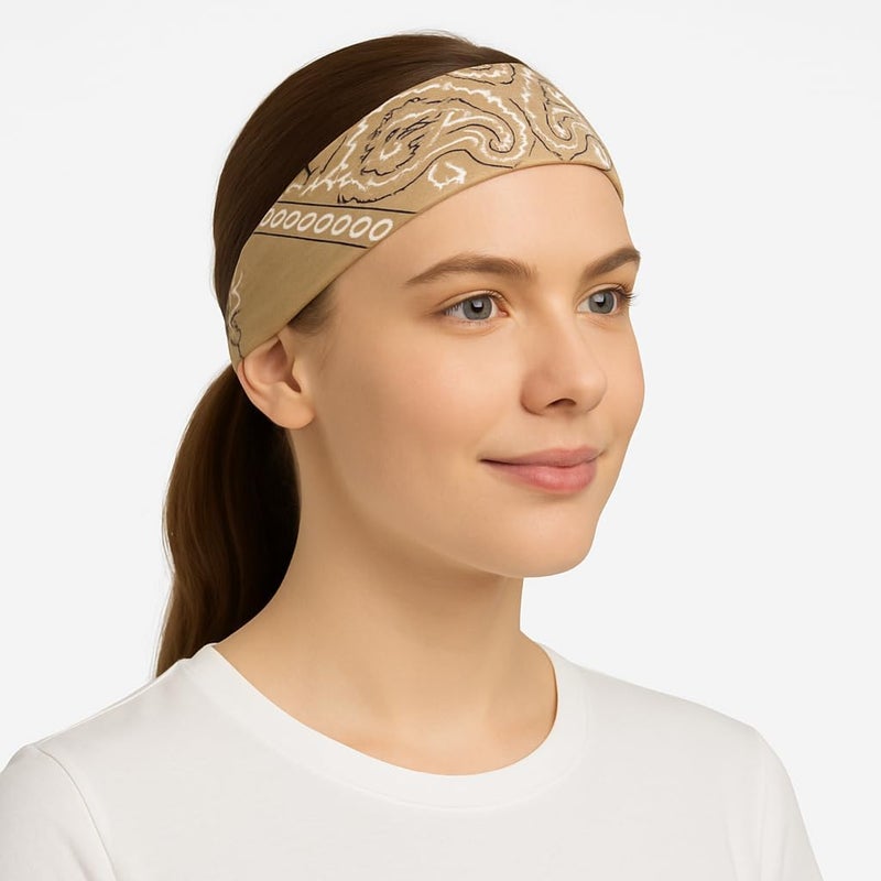 SUNRIBE 3 Pack Paisley Bandanas – 100% Cotton Square 21x21 Head Wrap, Headband, Face Cover, Neck Scarf for Men & Women - Image 2